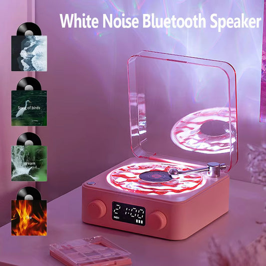 Tragbarer Mini-Vinyl-Player mit einstellbarer RGB-Beleuchtung – Kabelloser Retro-Einschlaflautsprecher für Schlafzimmer und Büro, reisefreundlich