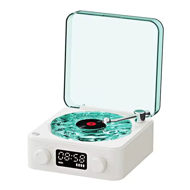 Mini Portable Vinyl Player with Adjustable RGB Lights – Wireless Retro Sleep Aid Speaker for Bedroom & Office Travel-Friendly