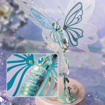 ROKR Starry Blue Mechanical Butterfly Plastic 3D Puzzle DIY Model Kid Xmas Gifts