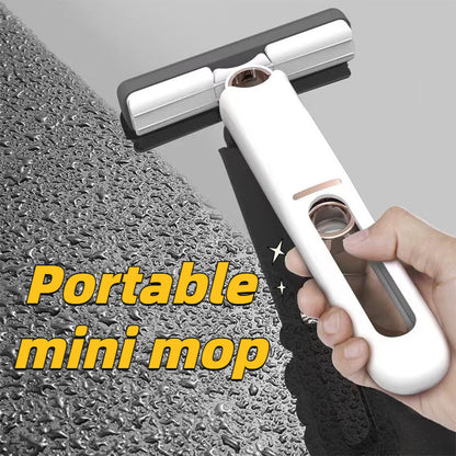 New Portable Self-NSqueeze Mini Mop, Lazy Hand Wash-Free Strong Absorbent Mop Multifunction Portable Squeeze Cleaning Mop