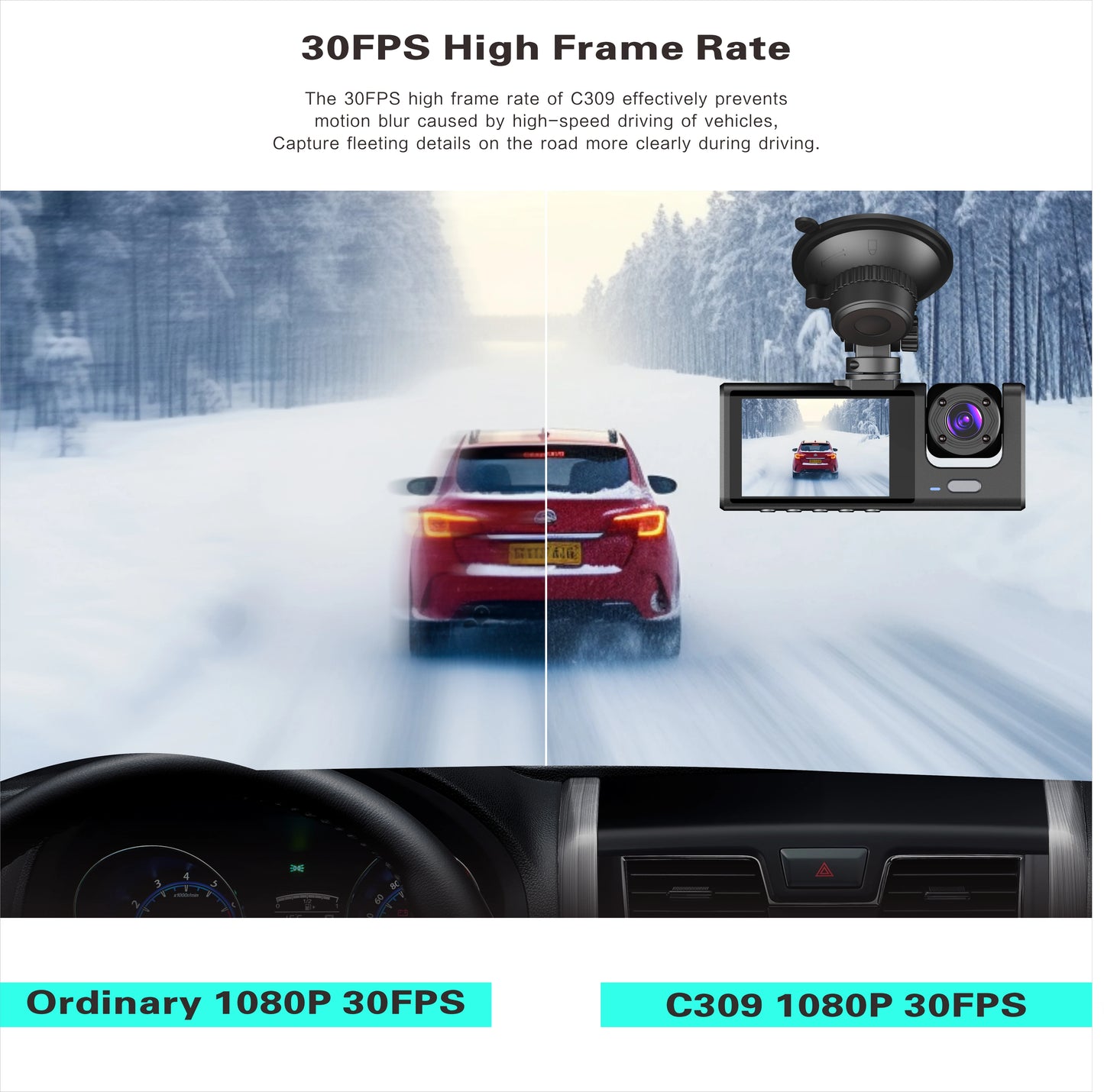 ACE 3 channels Smart HD Dash Cam System for Cars, Vans, Pick Up trucks, RVs Uber, Lyft drivers