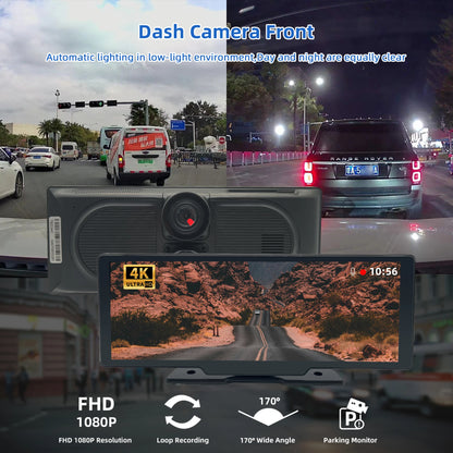 4K Dash Cam ADAS Wireless Carplay & Android