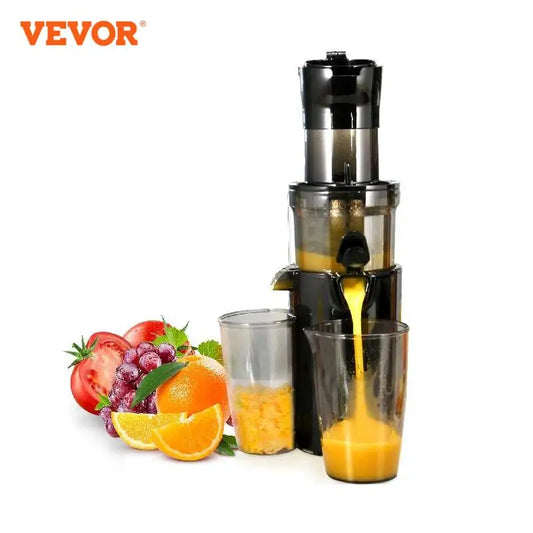 VEVOR Kau-Entsafter, Kaltpress-Entsafter, 6,6 cm großer Einfüllschacht, Slow Juicer, Entsafter-Maschine