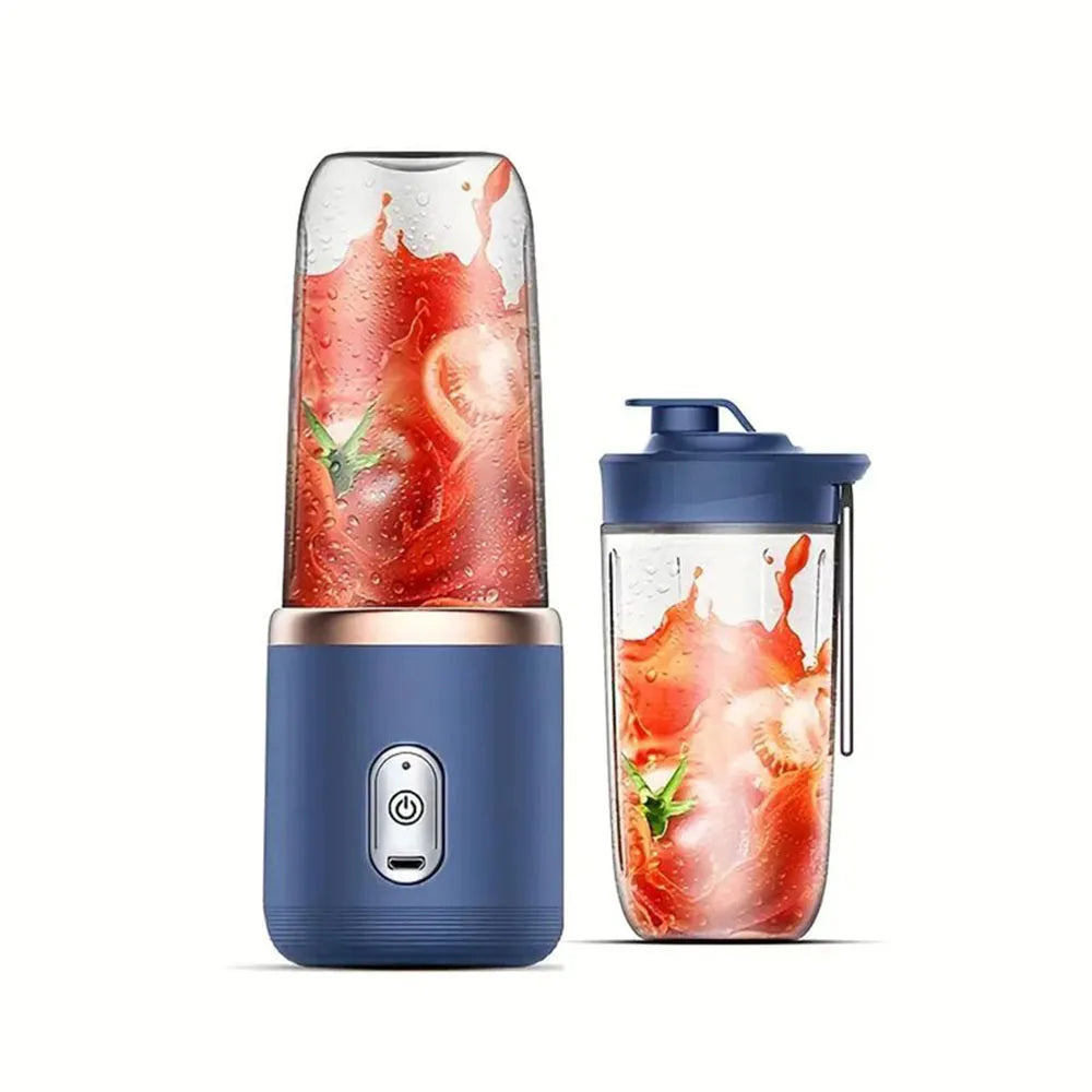 1 Set - Neuer tragbarer Entsafter mit 2 Bechern, per USB aufladbarer Mini-Mixer, frischer Entsafterbecher, Smoothie-Mixer in persönlicher Größe