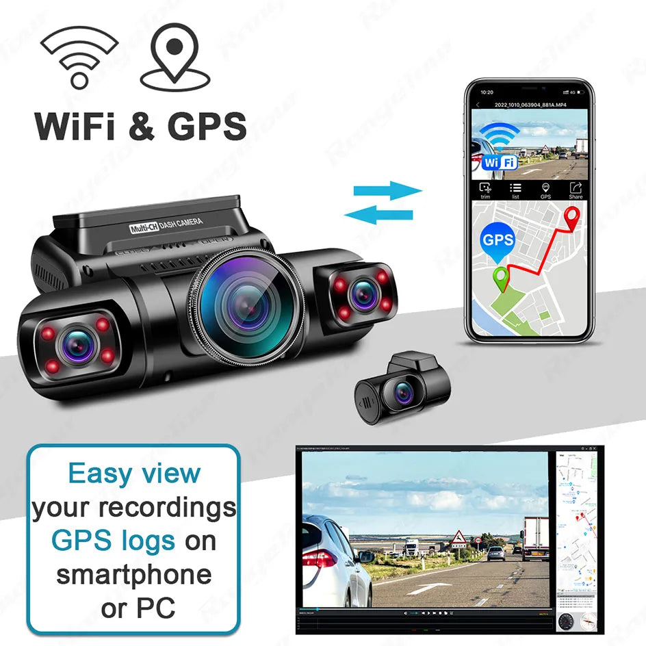 WiFi GPS Car DVR with Dual Lenses