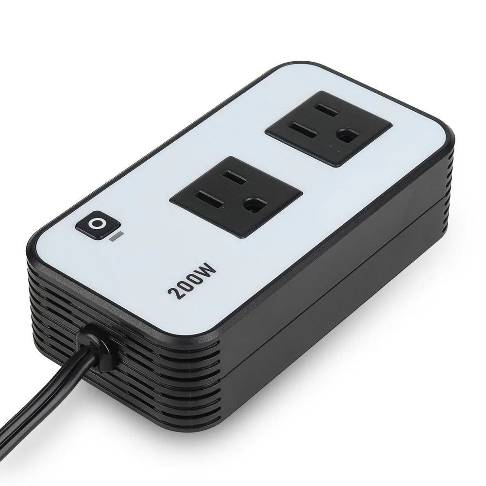 200W Power Inverter 12V DC To 110V AC Car Plug Adapter With 3 USB-A And 1 Type-C Charging Ports for Laptop